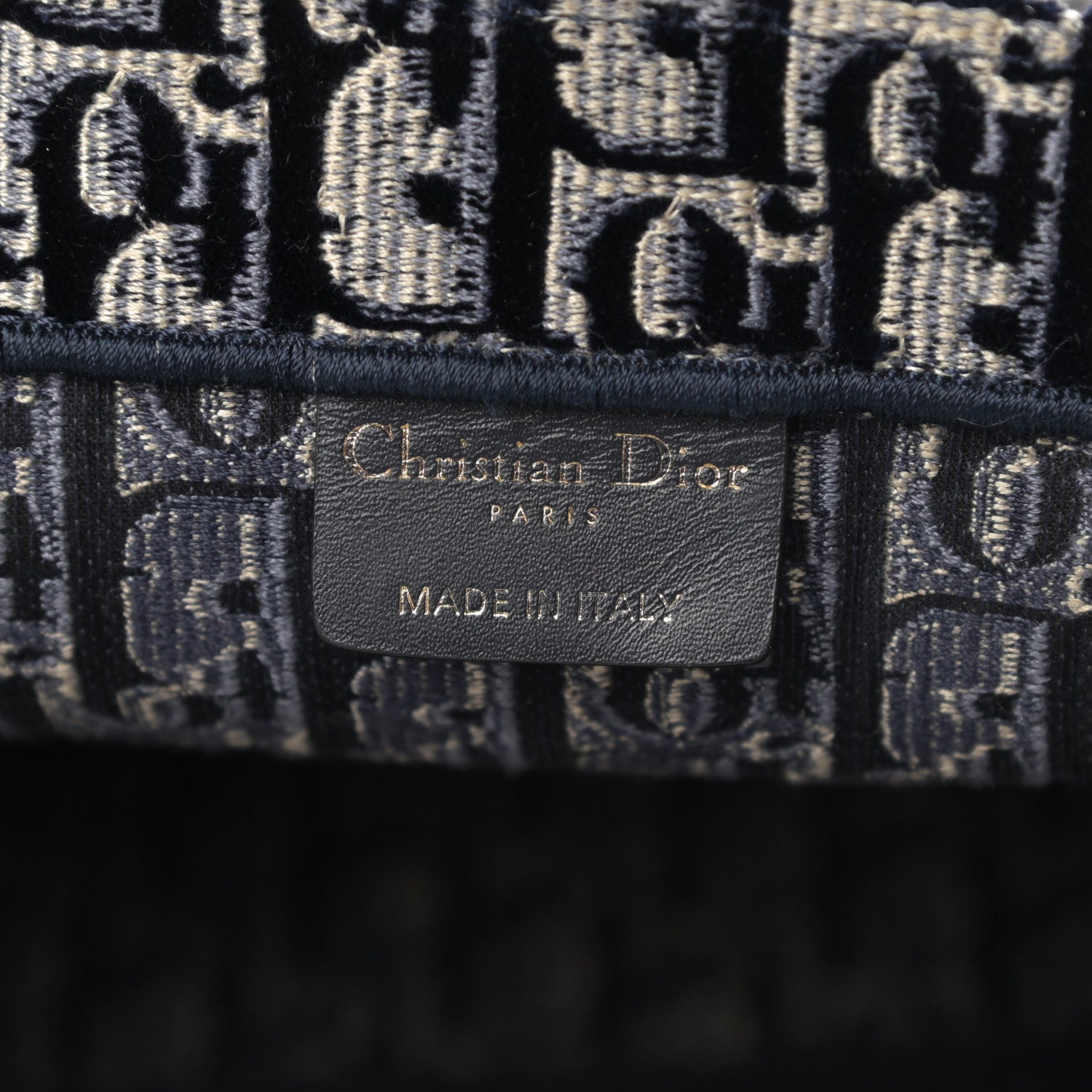 Christian Dior Oblique Velvet Book Tote Blue Multicolor 6 of 12