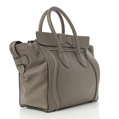 Celine Drummed Calfskin Mini Luggage Souris 3 of 14