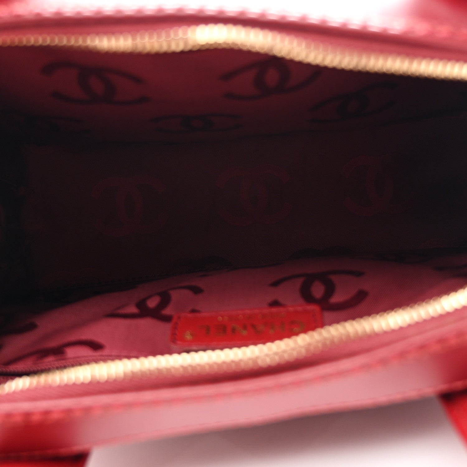 Chanel Calfskin Contrast Stitch Small Surpique Bowler Red 6 of 14