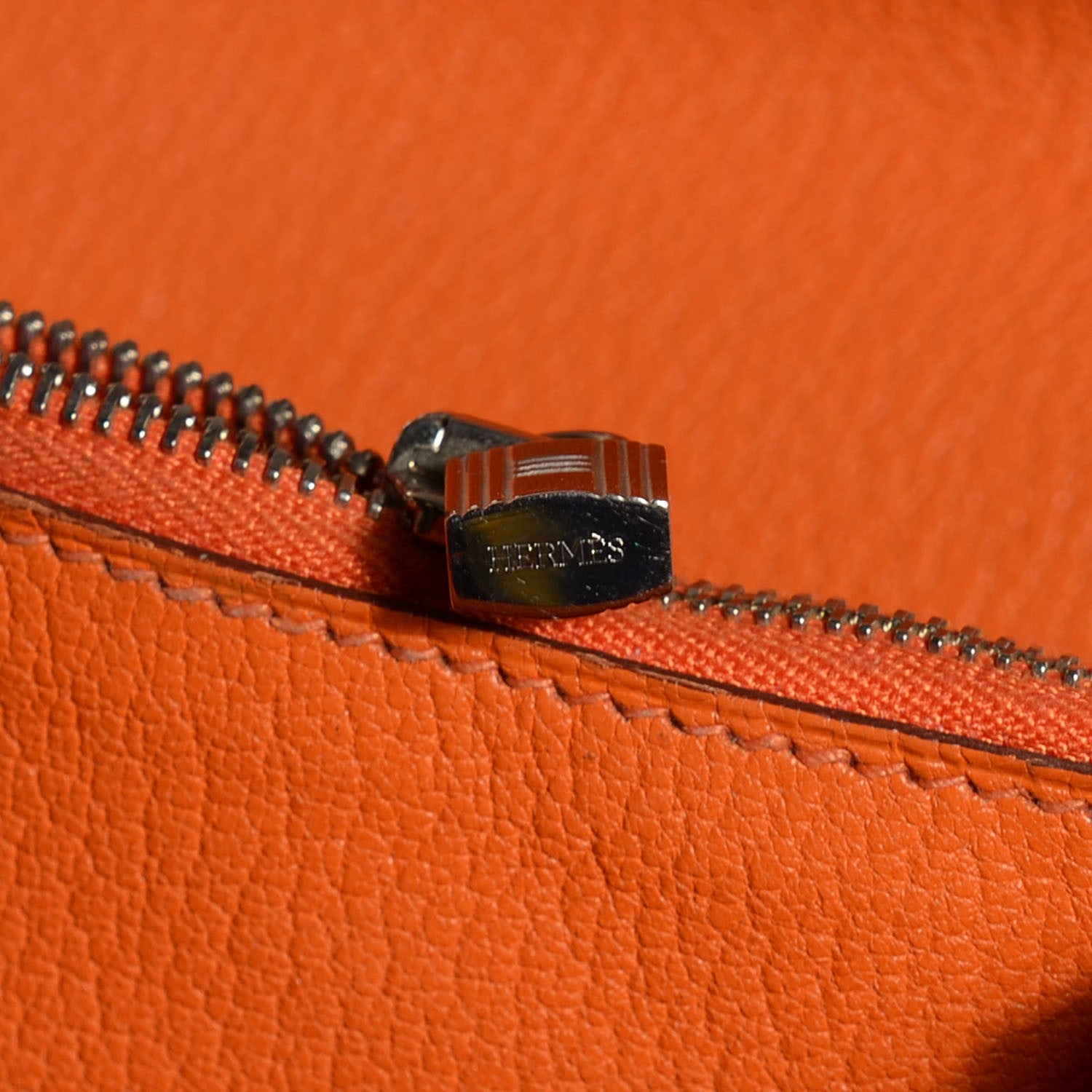 Hermes Chevre Mysore Kelly Longue Wallet Orange 9 of 14