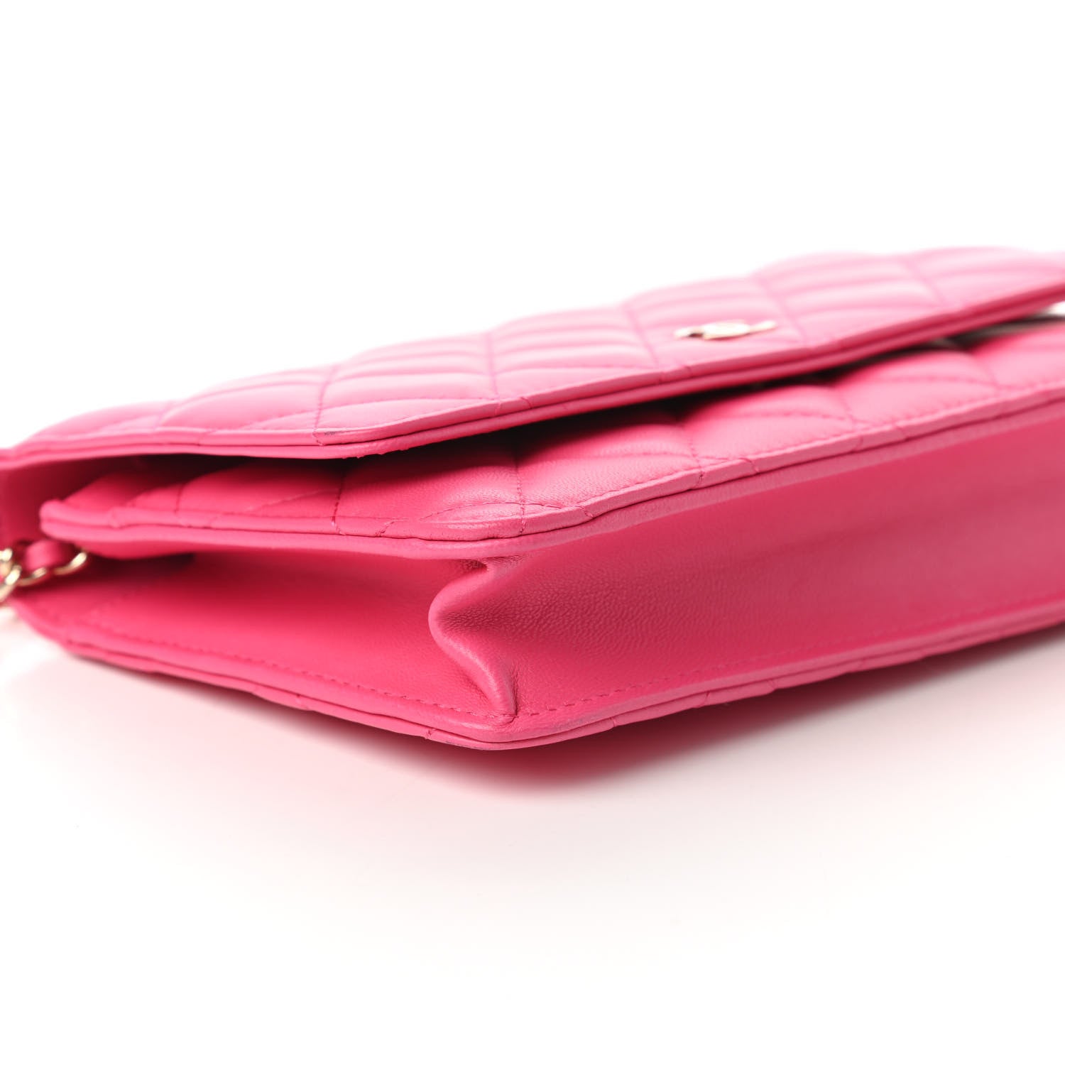 Chanel Lambskin Quilted Wallet On Chain WOC Pink 6 of 12