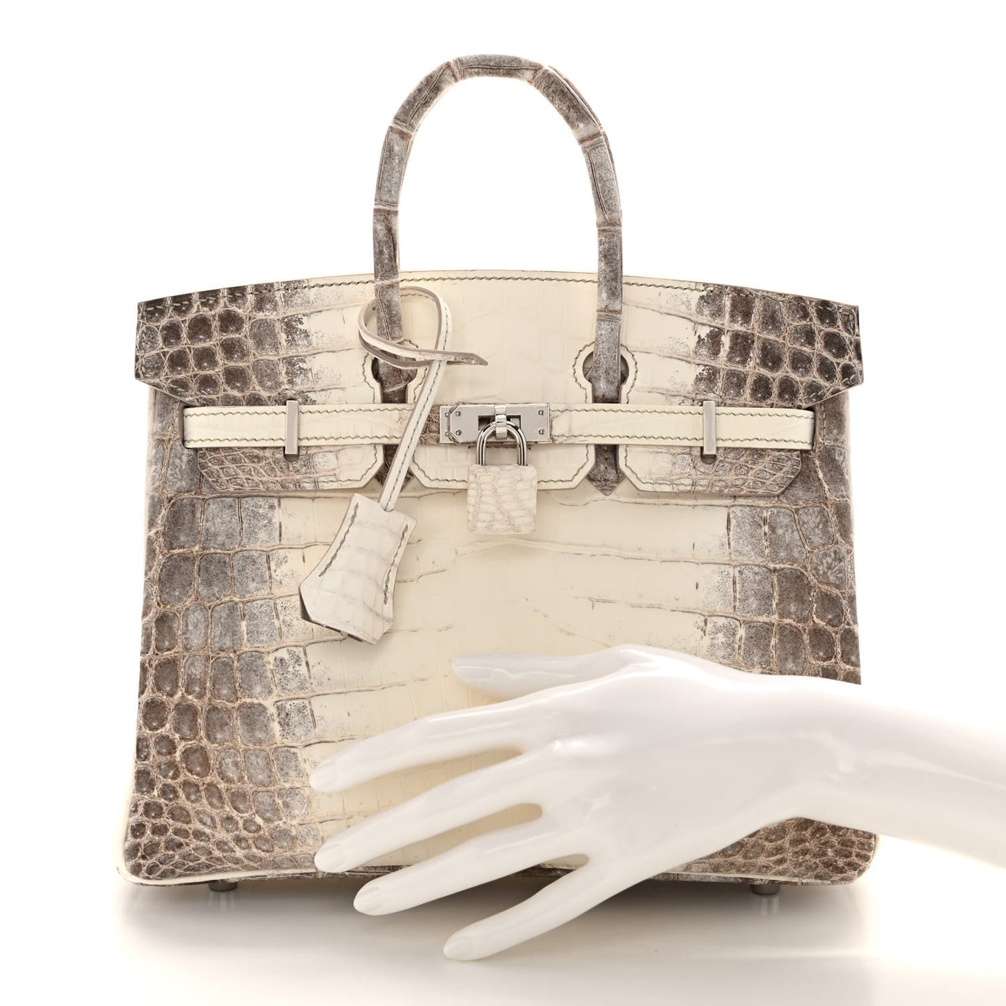 Matte Niloticus Crocodile Himalaya Birkin 25 Blanc