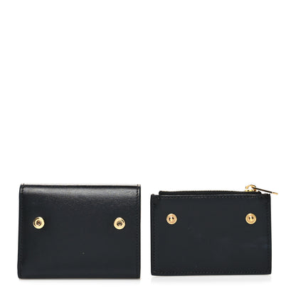 Celine Calfskin Compact Triomphe Wallet With Coin Purse Black 10 of 11