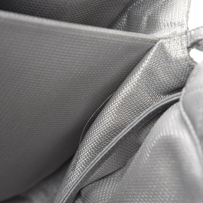 Chanel Metallic Calfskin Quilted XXL Travel Flap Bag Silver 12 of 15