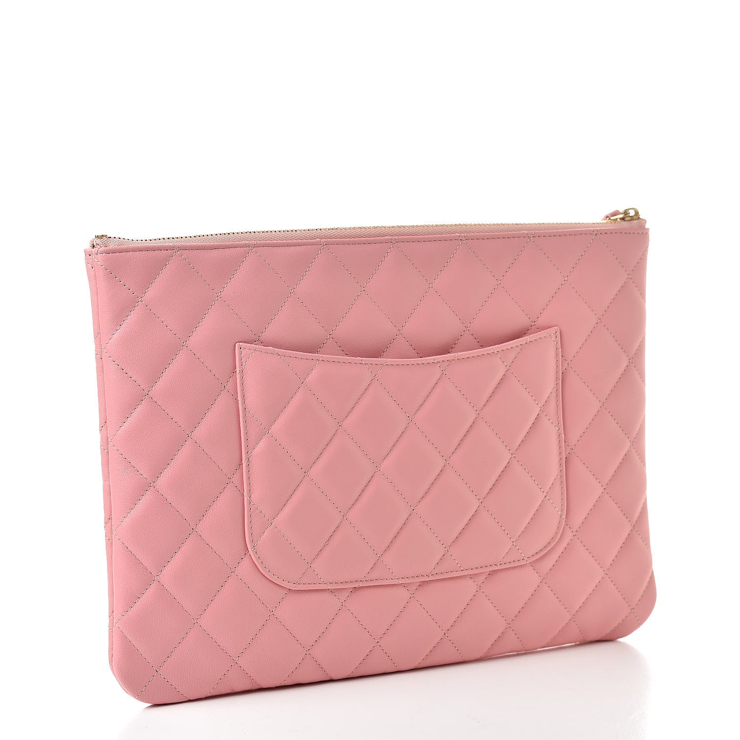 Chanel Lambskin Quilted Medium Cosmetic Case Pink 3 of 8