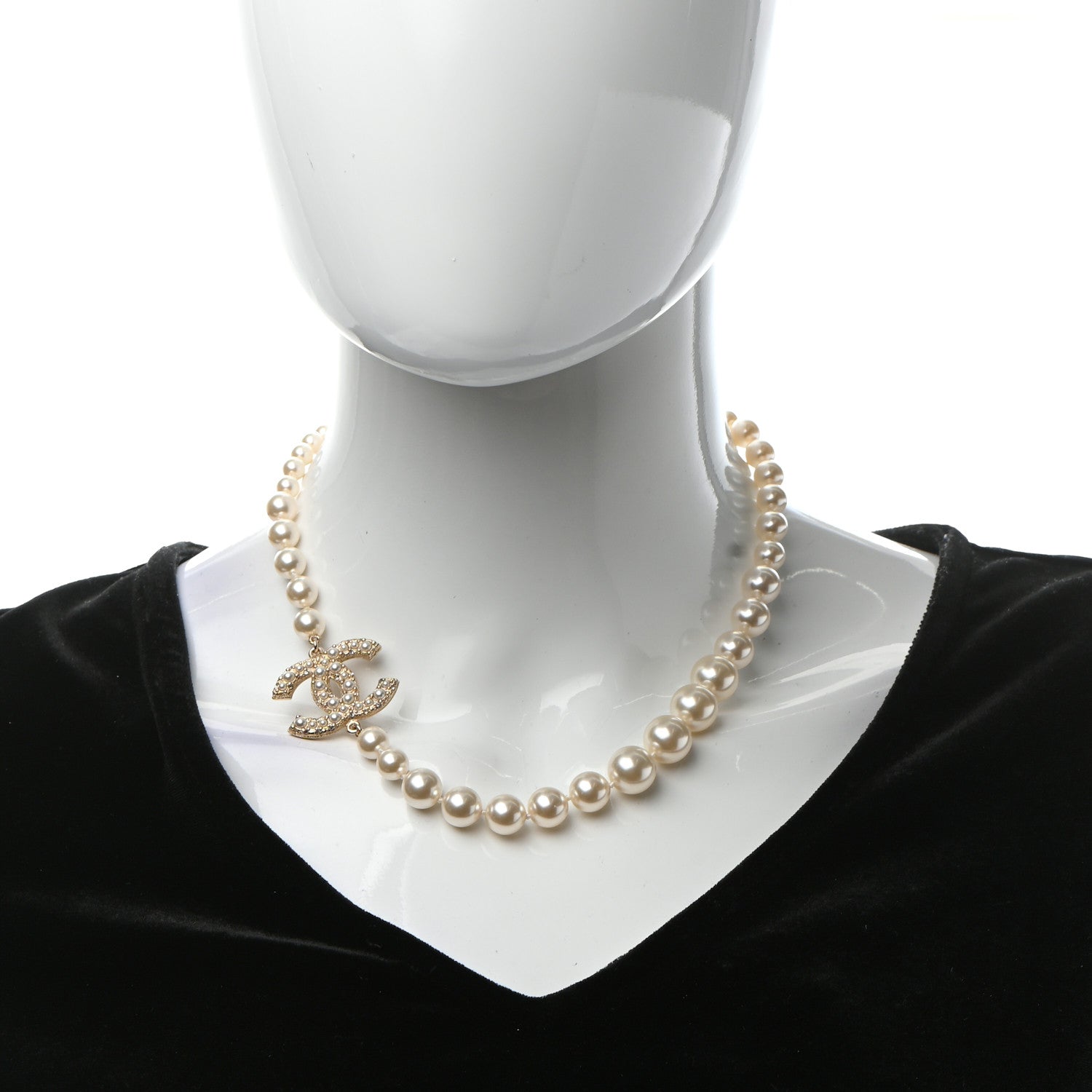 Chanel Pearl CC 100th Anniversary Necklace Light Gold 2 of 7