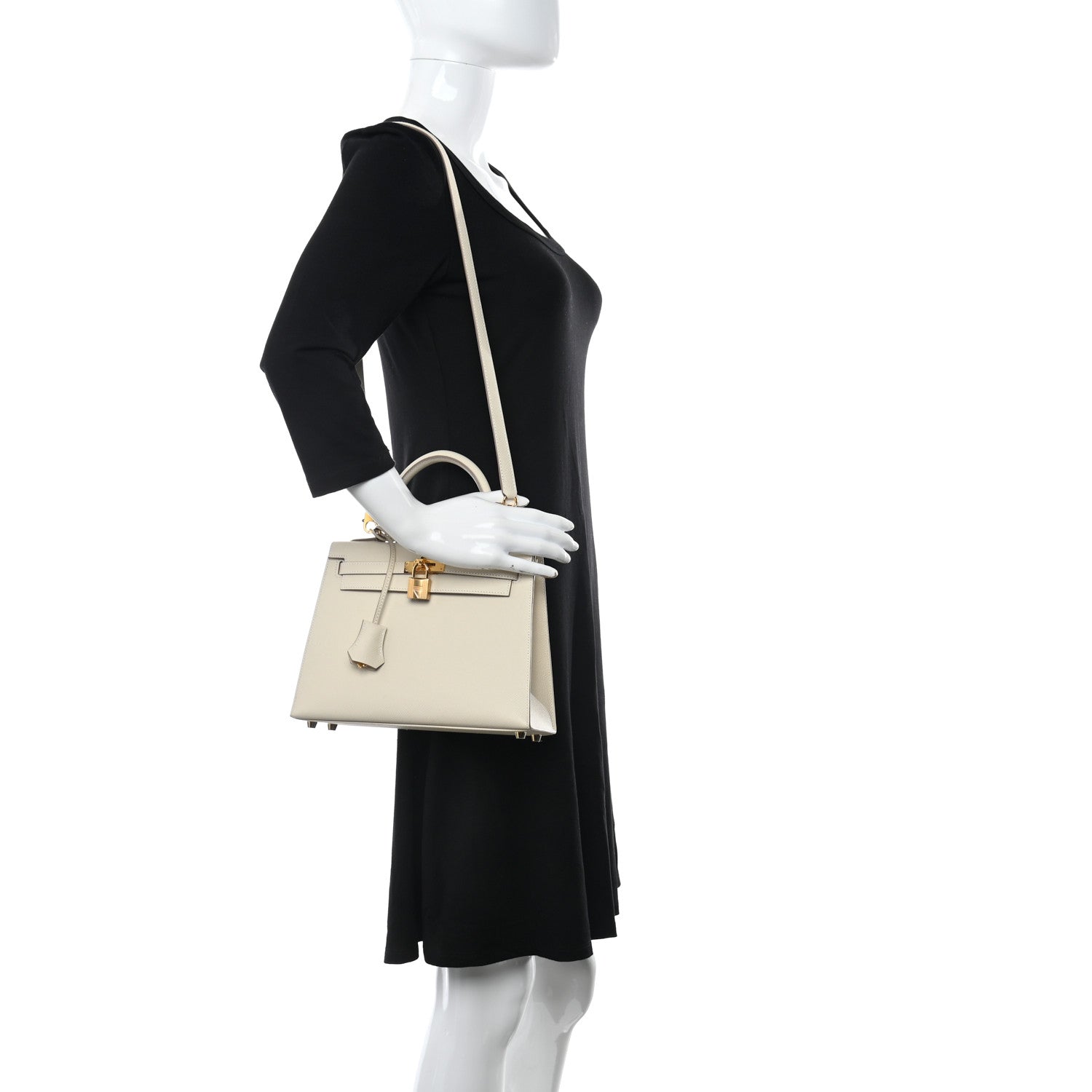 Hermes Epsom Kelly Sellier 25 Craie 3 of 11