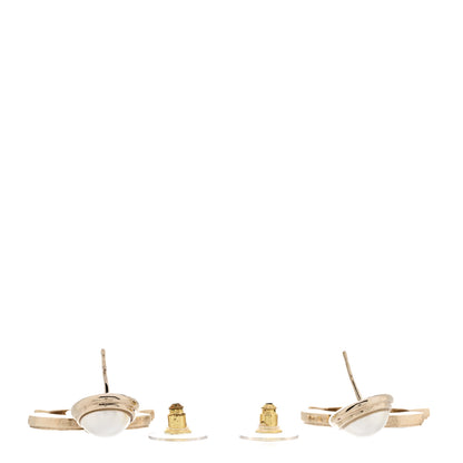 Chanel Pearl Enamel CC Drop Earrings Black 3 of 5