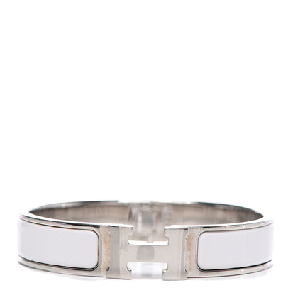Hermes Enamel Narrow Clic Clac H Bracelet PM White 1 of 5