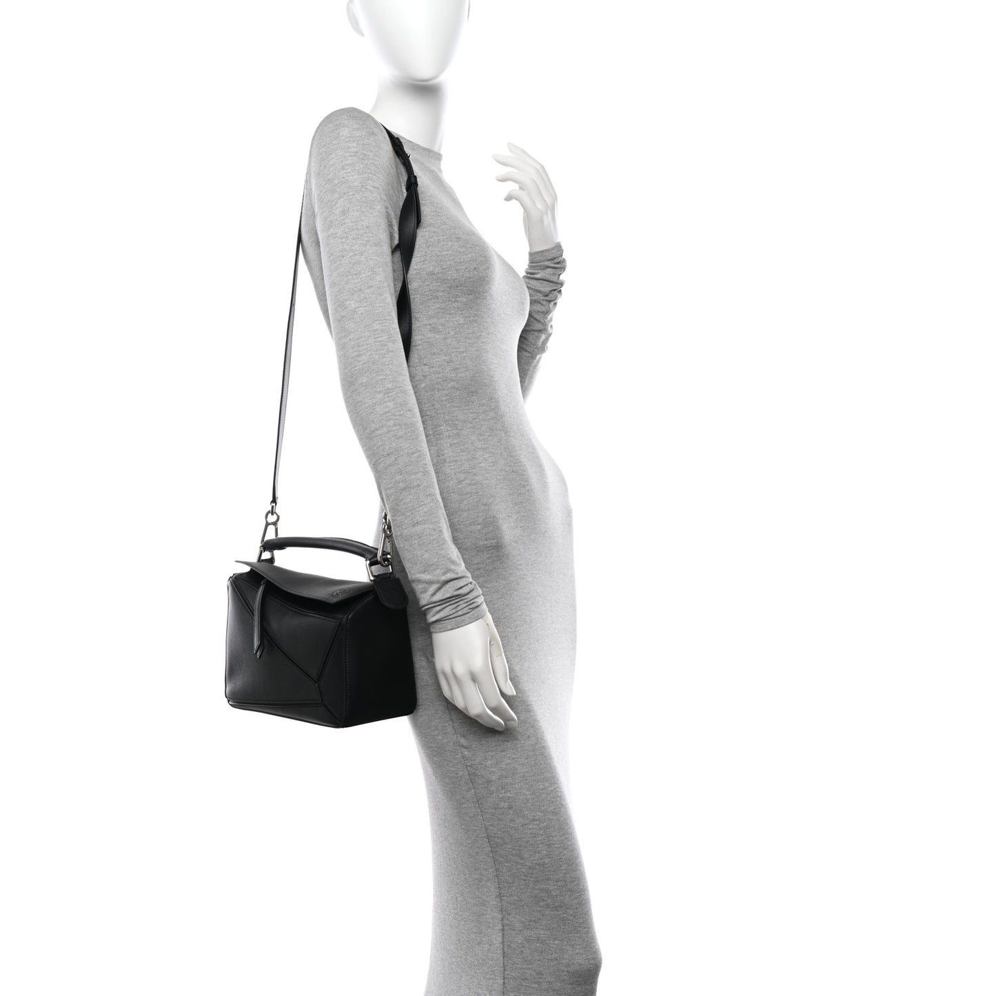 Calfskin Small Puzzle Bag Black