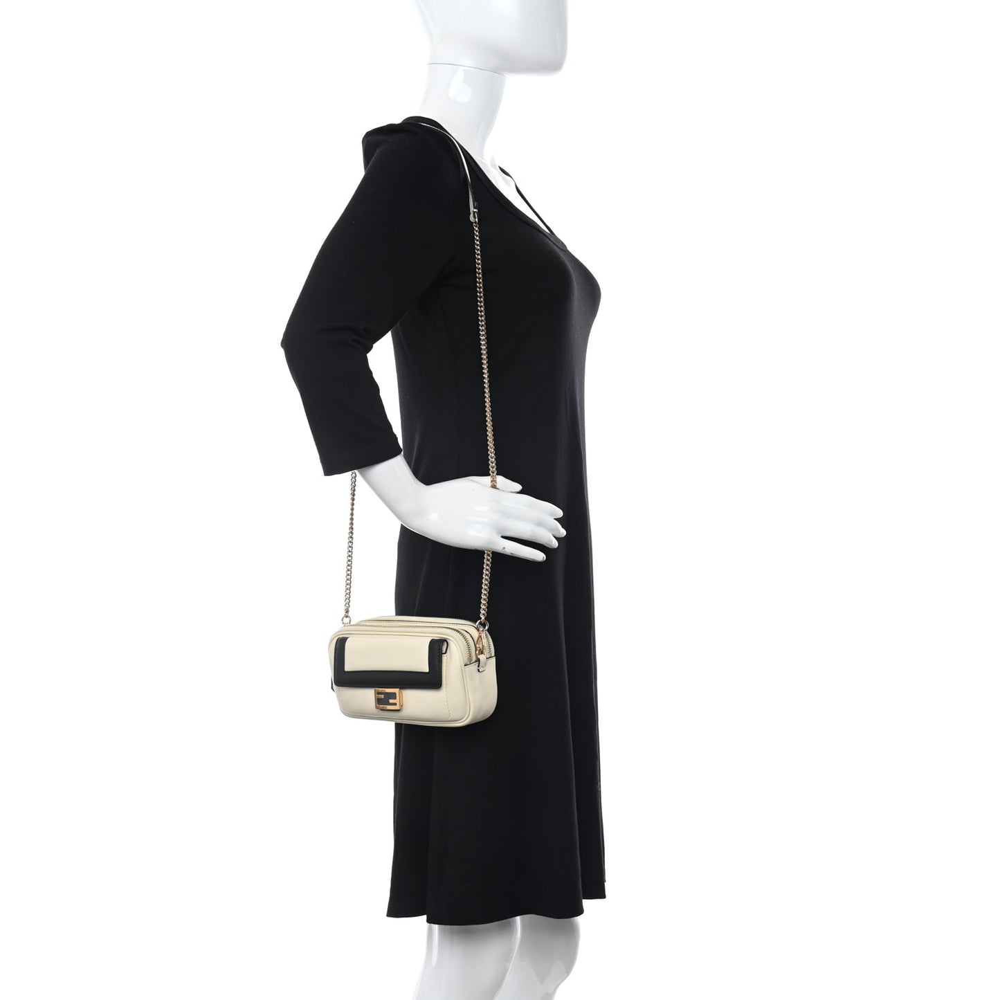 Vitello Grace Matte Bi-Color Easy Baguette Uovo Black
