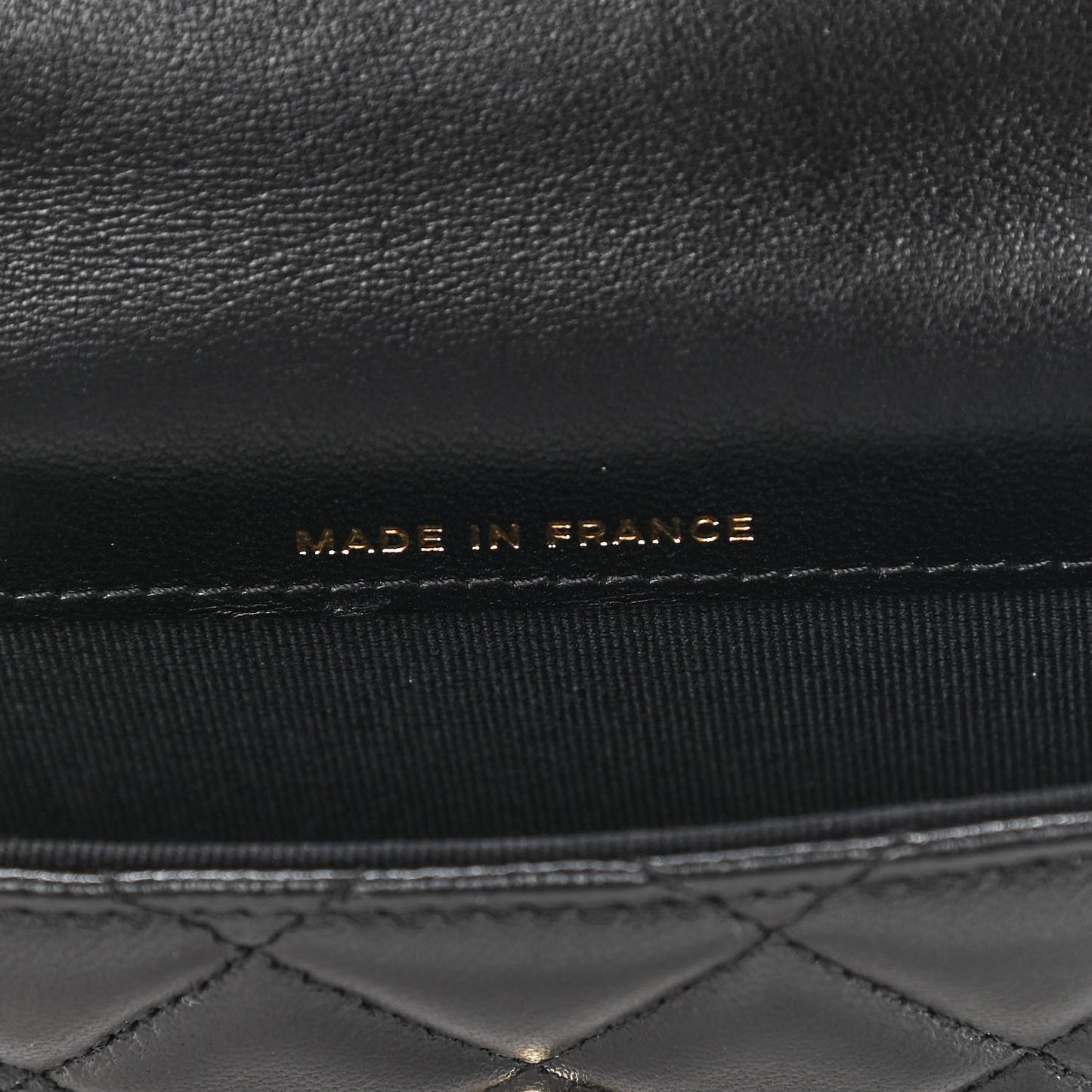 Lambskin Quilted Top Handle Flap Coin Purse With Chain Black