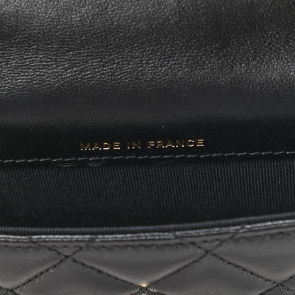 Chanel Lambskin Quilted Top Handle Flap Coin Purse With Chain Black 7 of 11