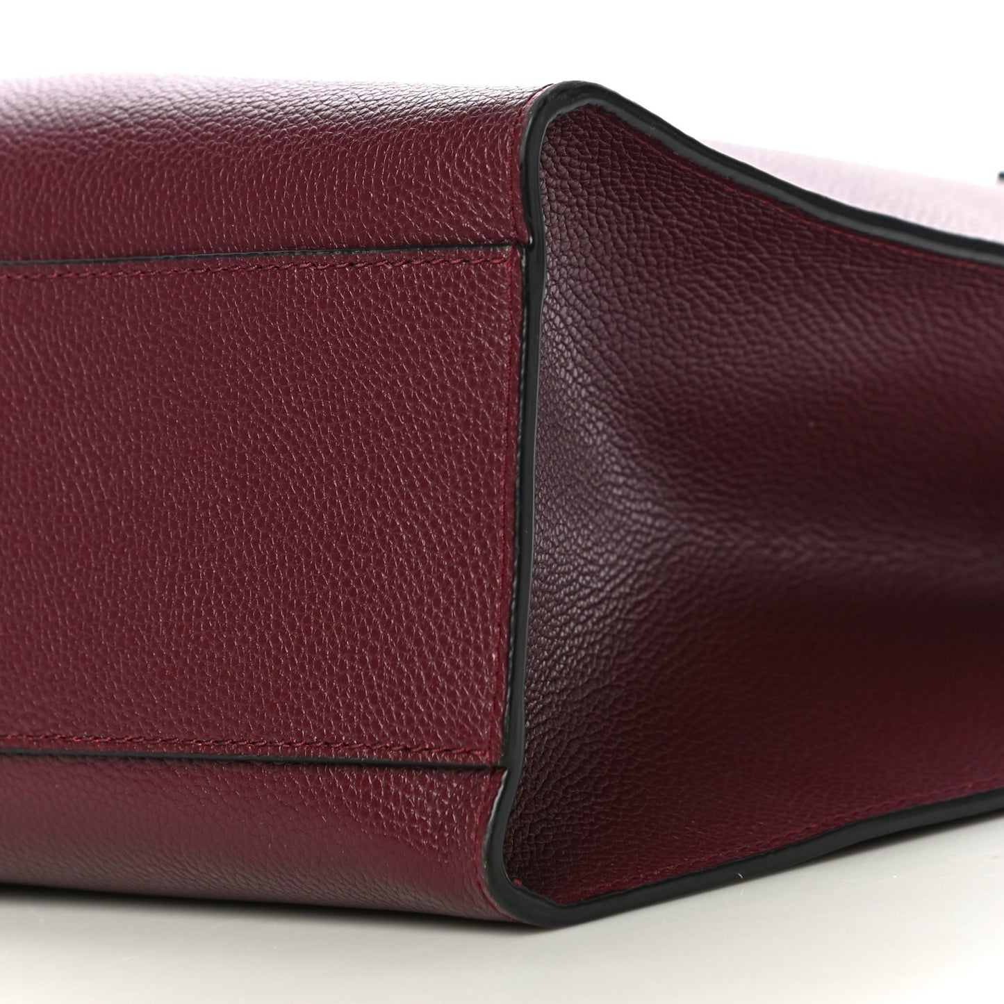 Grained Calfskin Grind Shopper Tote Burgundy