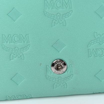 MCM Calfskin Ottomar Monogram Tri-Fold Wallet Green 7 of 8