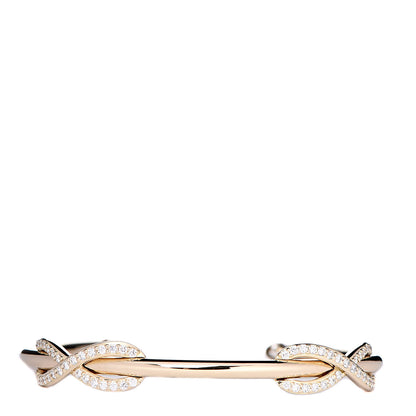 Tiffany 18K Yellow Gold Diamond Double Infinity Cuff Bracelet 1 of 4