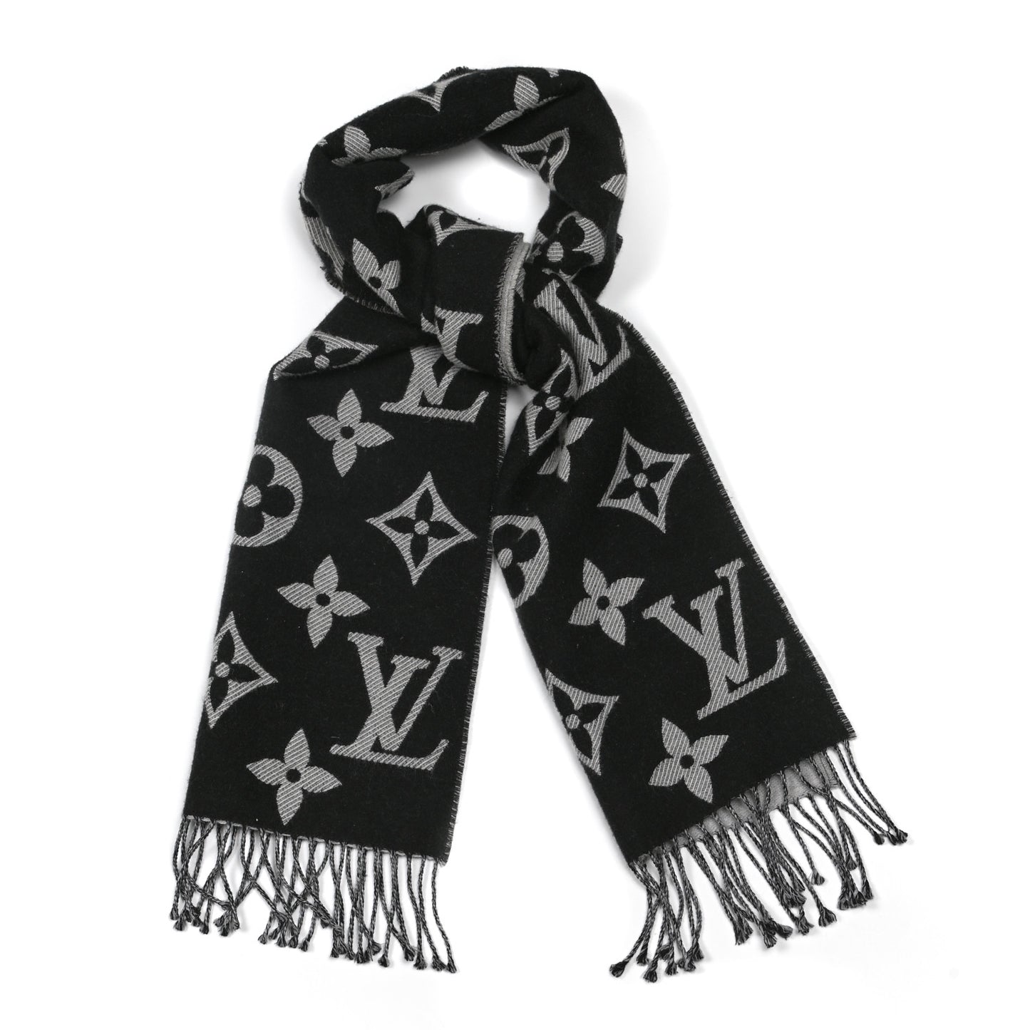 Wool Simply LV Scarf Black