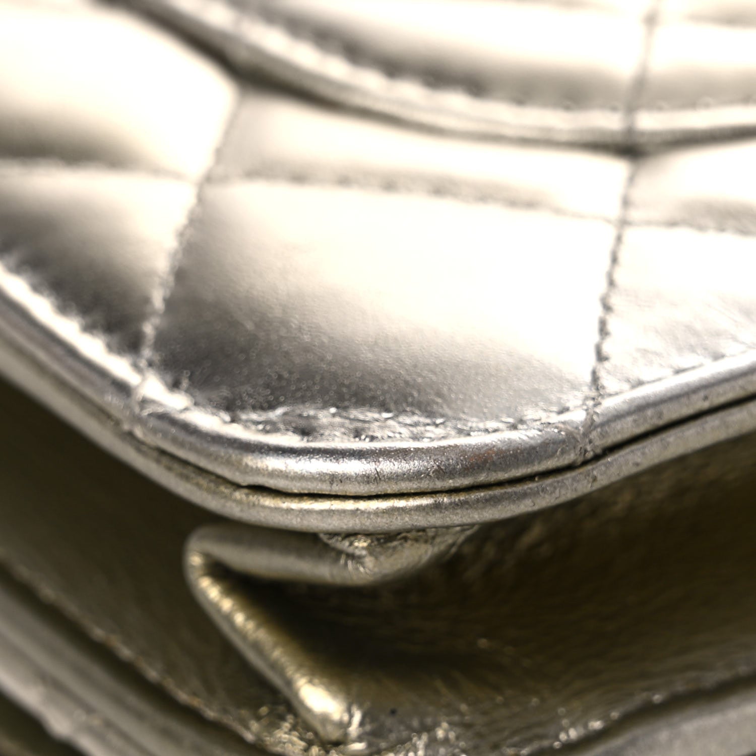 Chanel Metallic Aged Calfskin Quilted Reissue Wallet On Chain WOC Green 7 of 16
