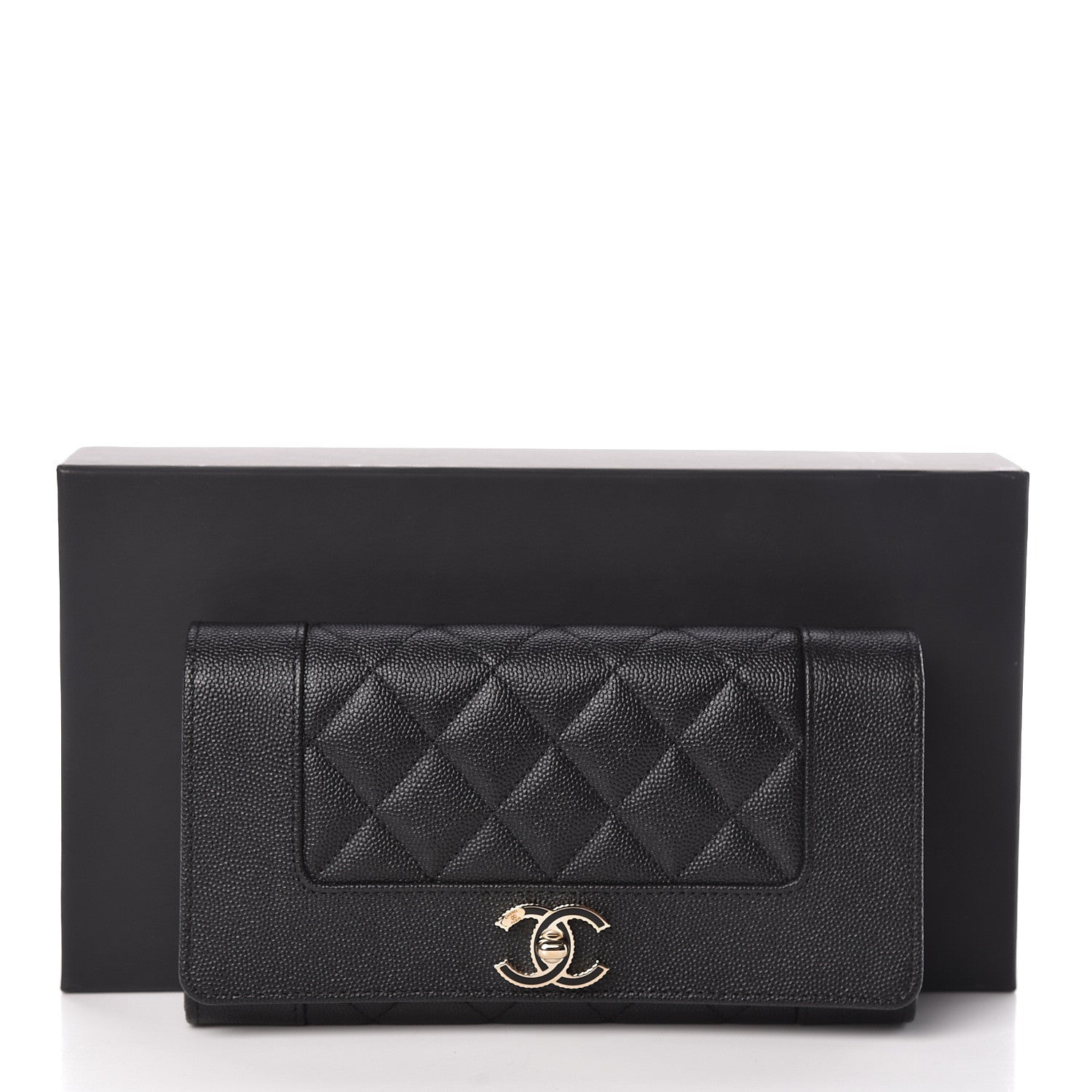 Chanel Caviar Quilted Mademoiselle Vintage Flap Wallet Black 9 of 9