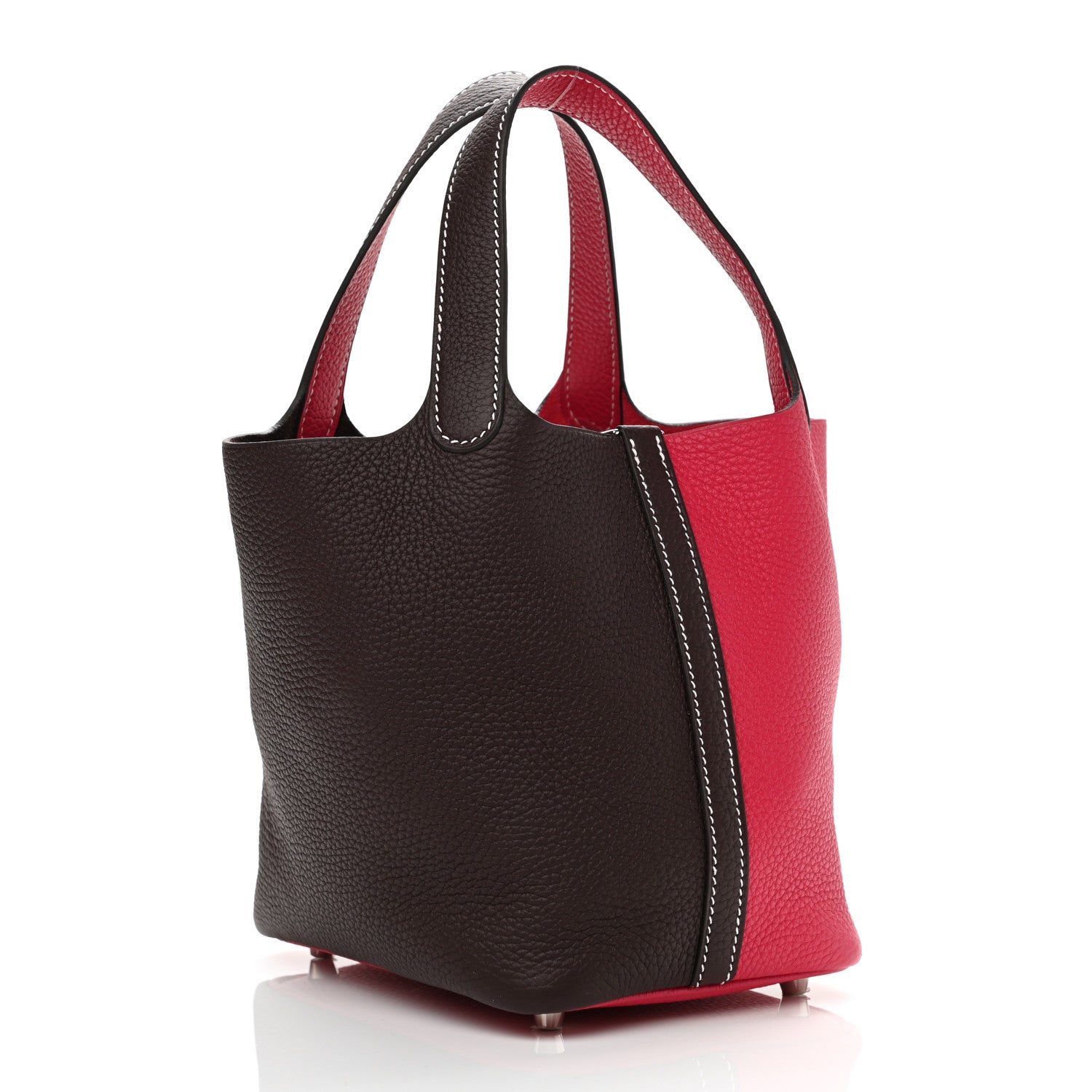 Hermes Taurillon Clemence Casaque Picotin Lock 18 PM Rouge Sellier Framboise 3 of 10