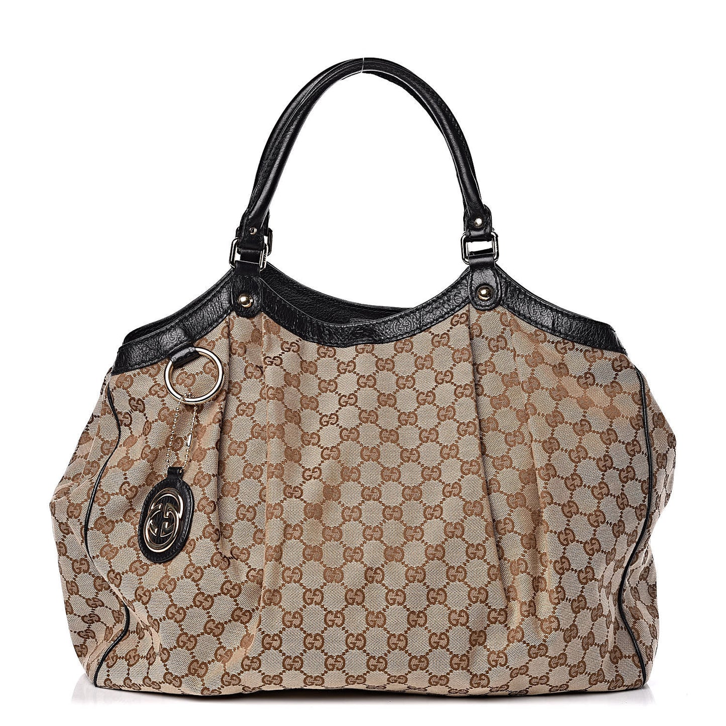 Monogram Large Sukey Tote Beige Ebony Black