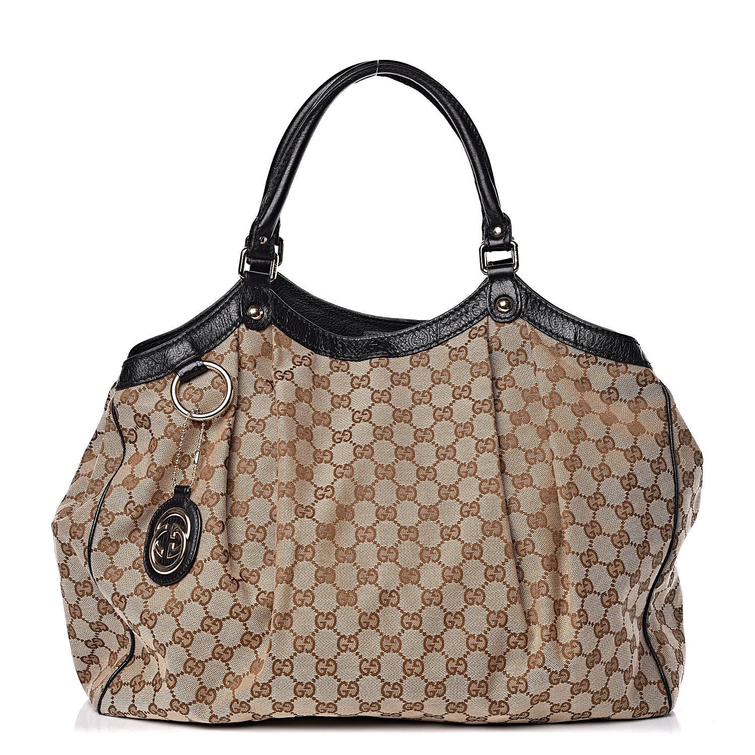 Gucci Monogram Large Sukey Tote Beige Ebony Black 1 of 11