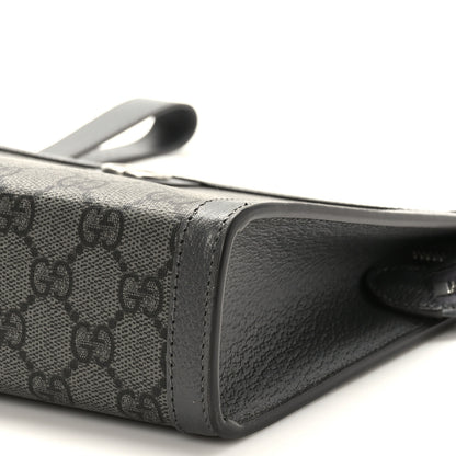 Gucci GG Supreme Monogram Textured Dollar Calfskin Ophidia Wristlet Pouch Grey Black Graphite Grey 9 of 9