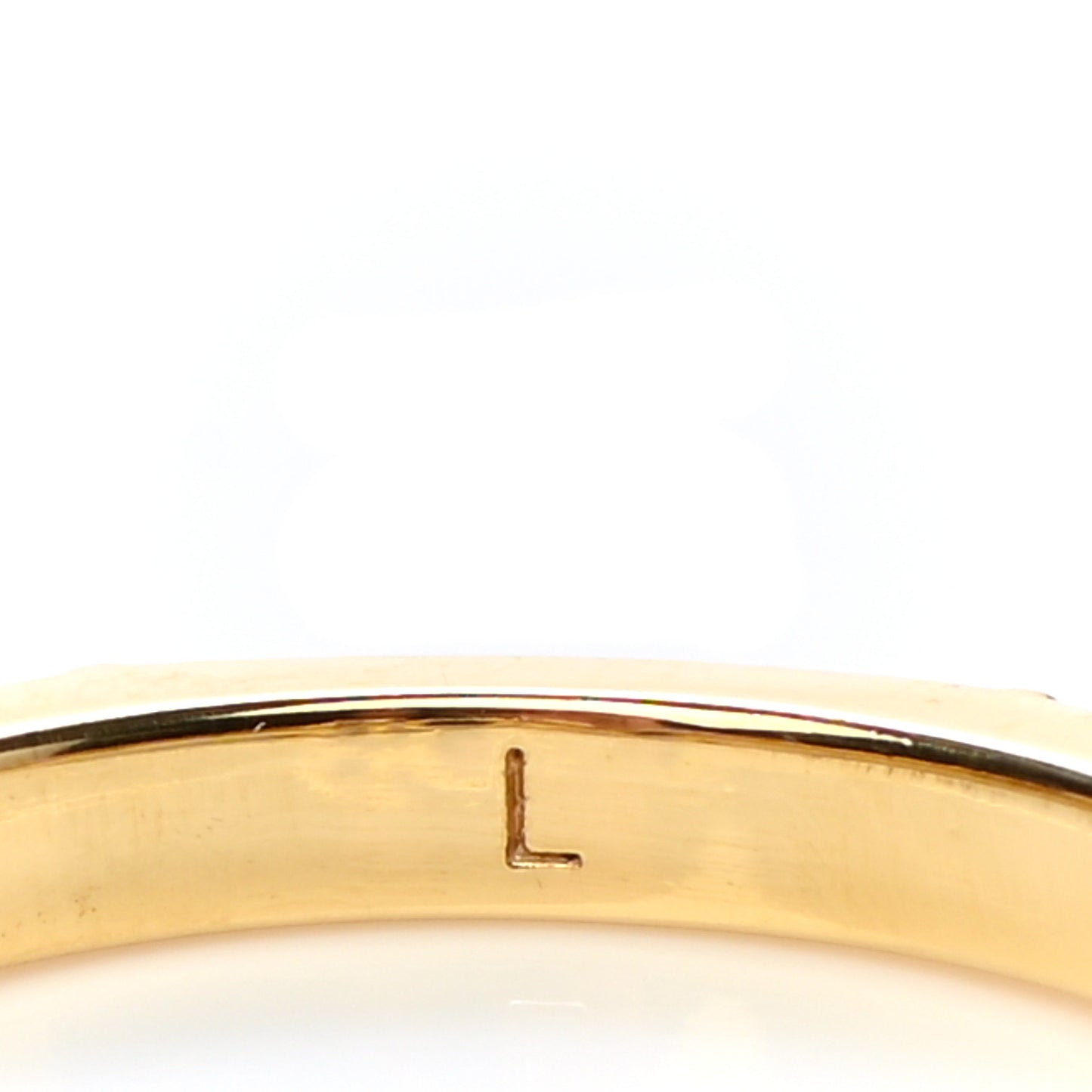 Metal Crystal Logo Ring L Gold