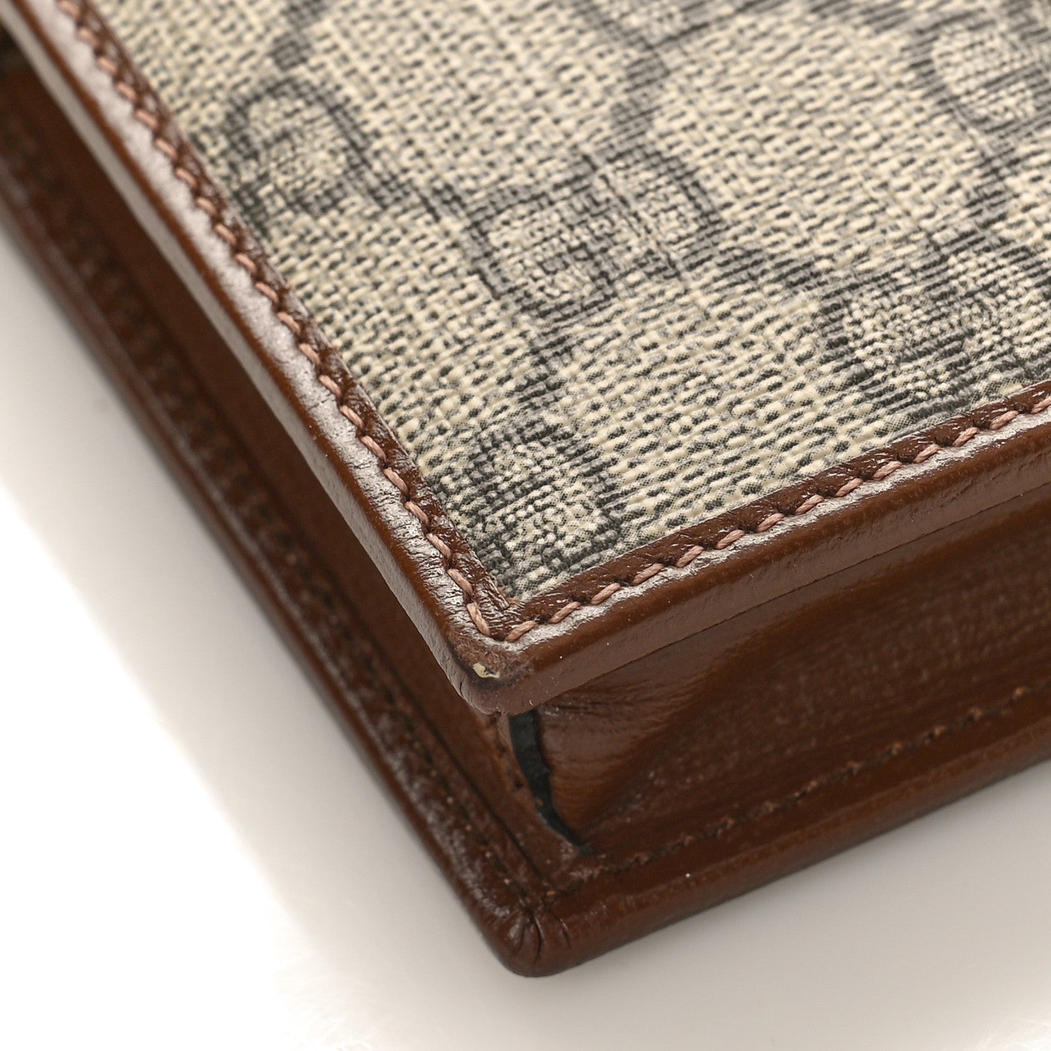 Gucci GG Supreme Monogram Azalea Calfskin Horsebit 1955 Wallet On Chain Beige Ebony Brown Sugar 7 of 8