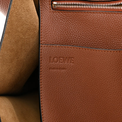 Loewe Grained Calfskin Buckle Tote Brown 6 of 11
