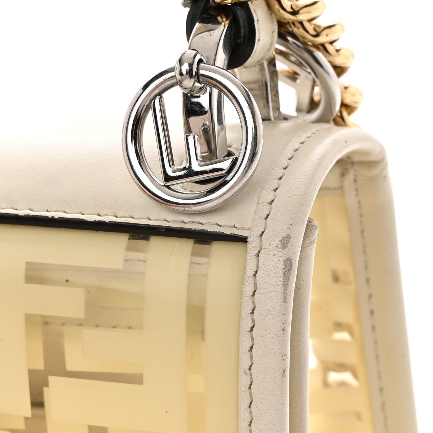 Fendi TPU FF Vitello Century F is Fendi Small Kan I Shoulder Bag White 16 of 19