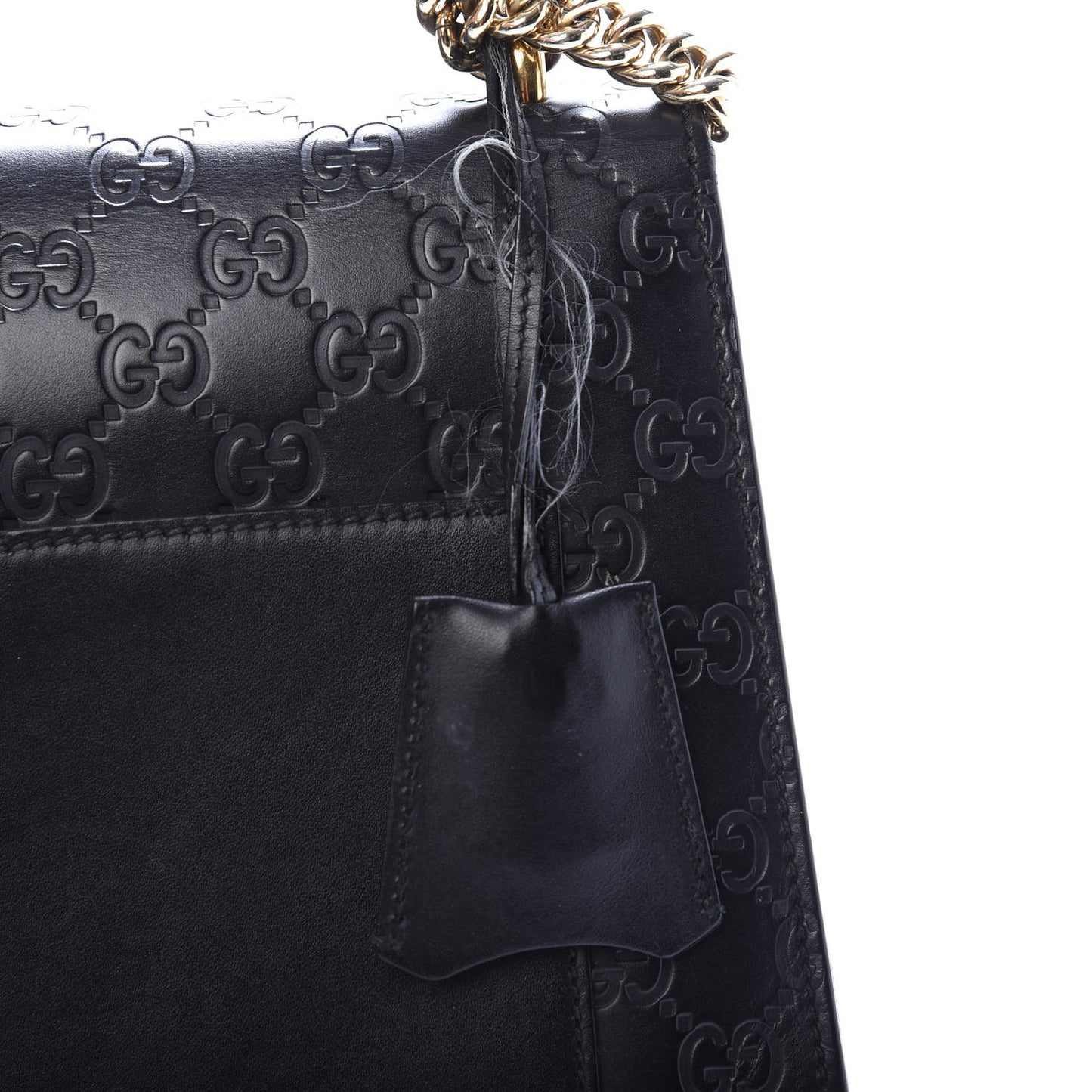 Guccissima Medium Padlock Shoulder Bag Black
