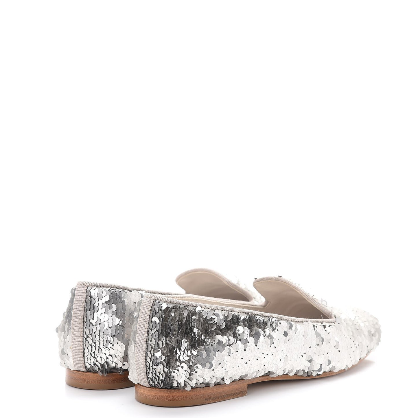 Sequin CC Loafers 36 Silver
