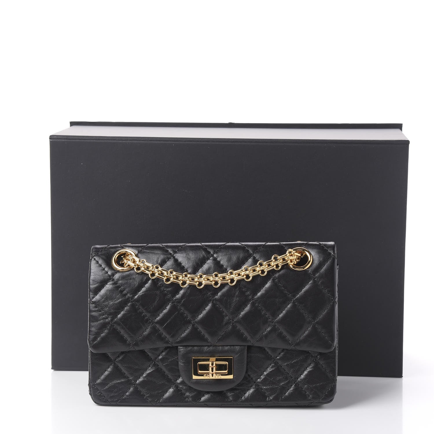 Chanel Aged Calfskin Quilted 2.55 Reissue Mini Flap Black 10 of 11
