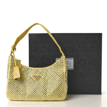 Prada Satin Crystal Mini Re-Edition 2000 Bag Ananas 10 of 10