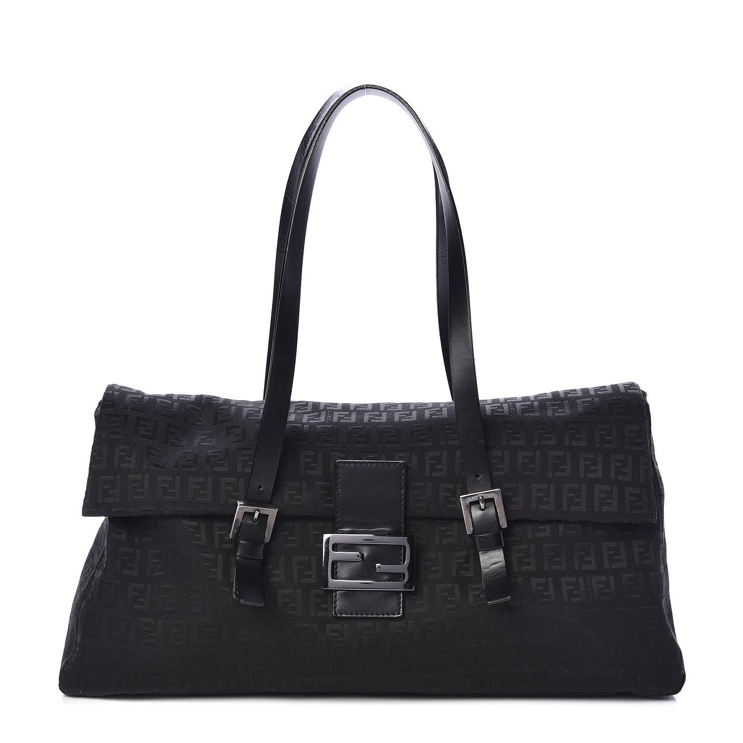 Fendi Zucchino Small Shoulder Bag Black 1 of 10