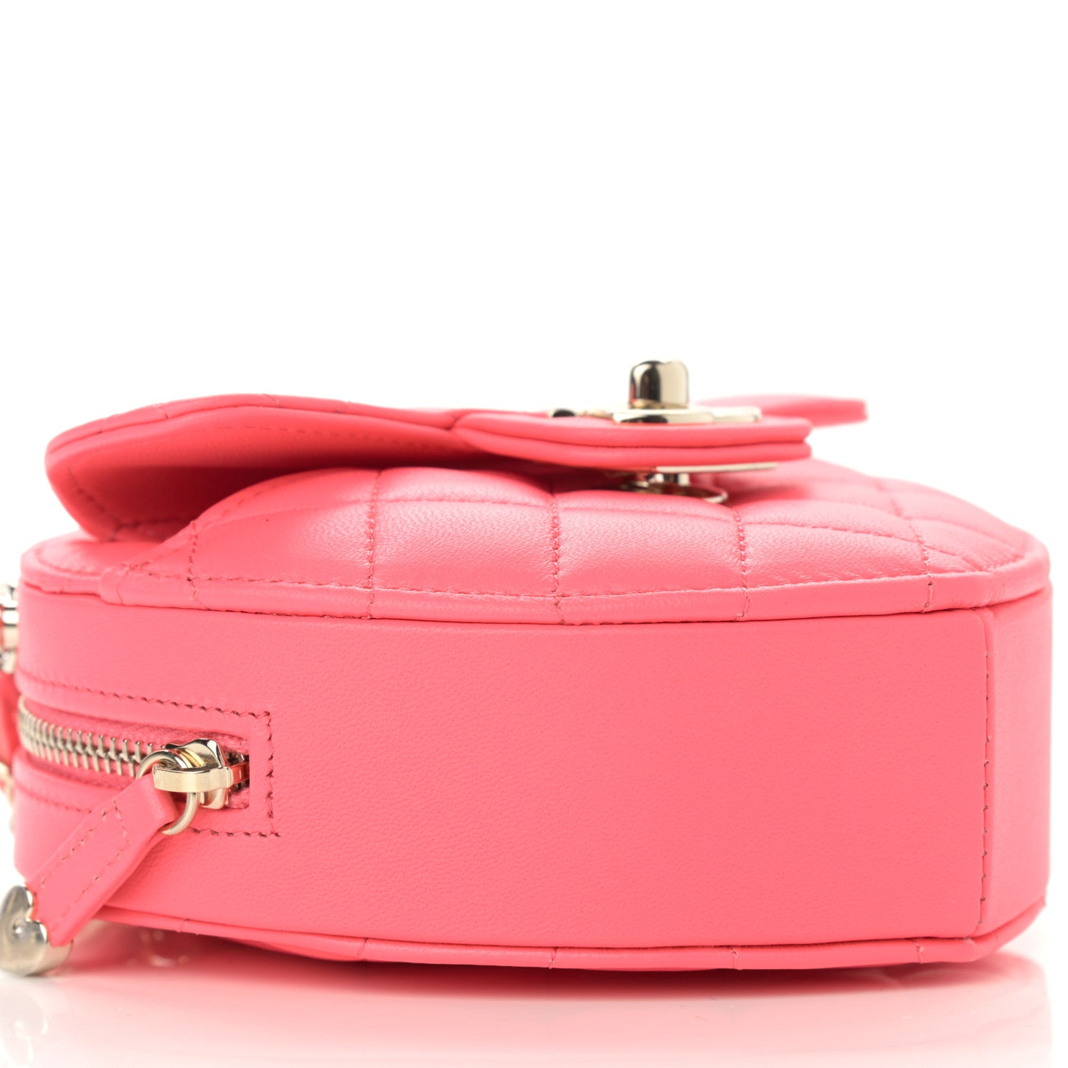 Chanel Lambskin Quilted CC In Love Heart Clutch With Chain Pink 9 of 11