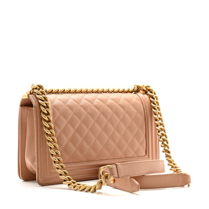 Chanel Caviar Quilted Medium Boy Flap Beige 3 of 11