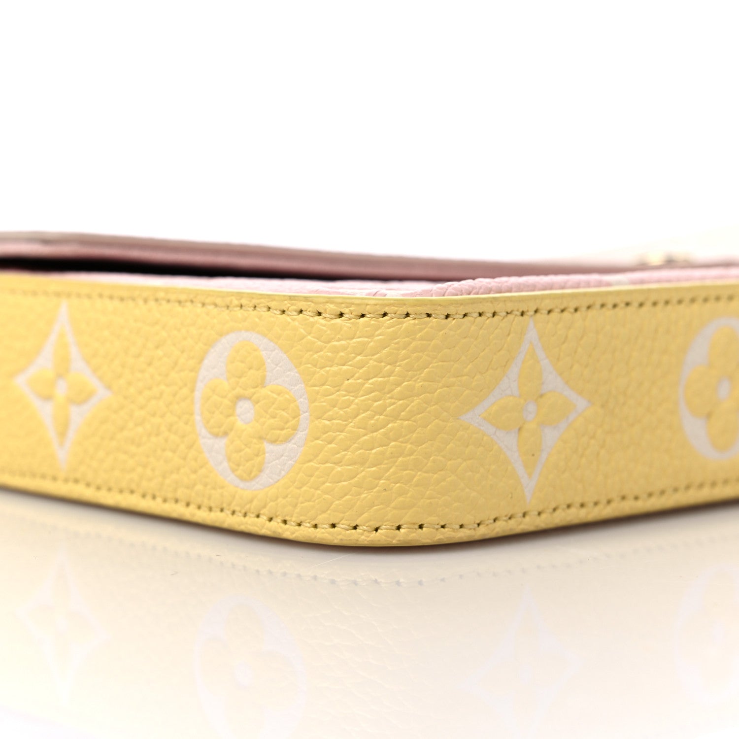 Louis Vuitton Empreinte Spring in the City Felicie Pochette Chain Wallet Pink Beige Yellow 7 of 8