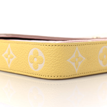 Louis Vuitton Empreinte Spring in the City Felicie Pochette Chain Wallet Pink Beige Yellow 7 of 8