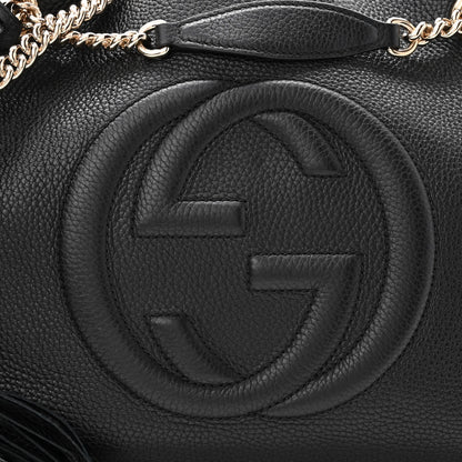 Gucci Pebbled Calfskin Medium Soho Chain Shoulder Bag Black 8 of 10