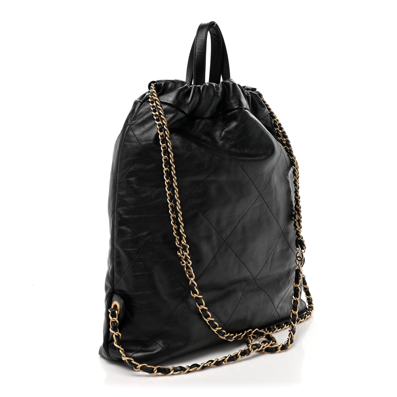 Chanel Shiny Calfskin Quilted Chanel 22 Backpack Black 3 of 10