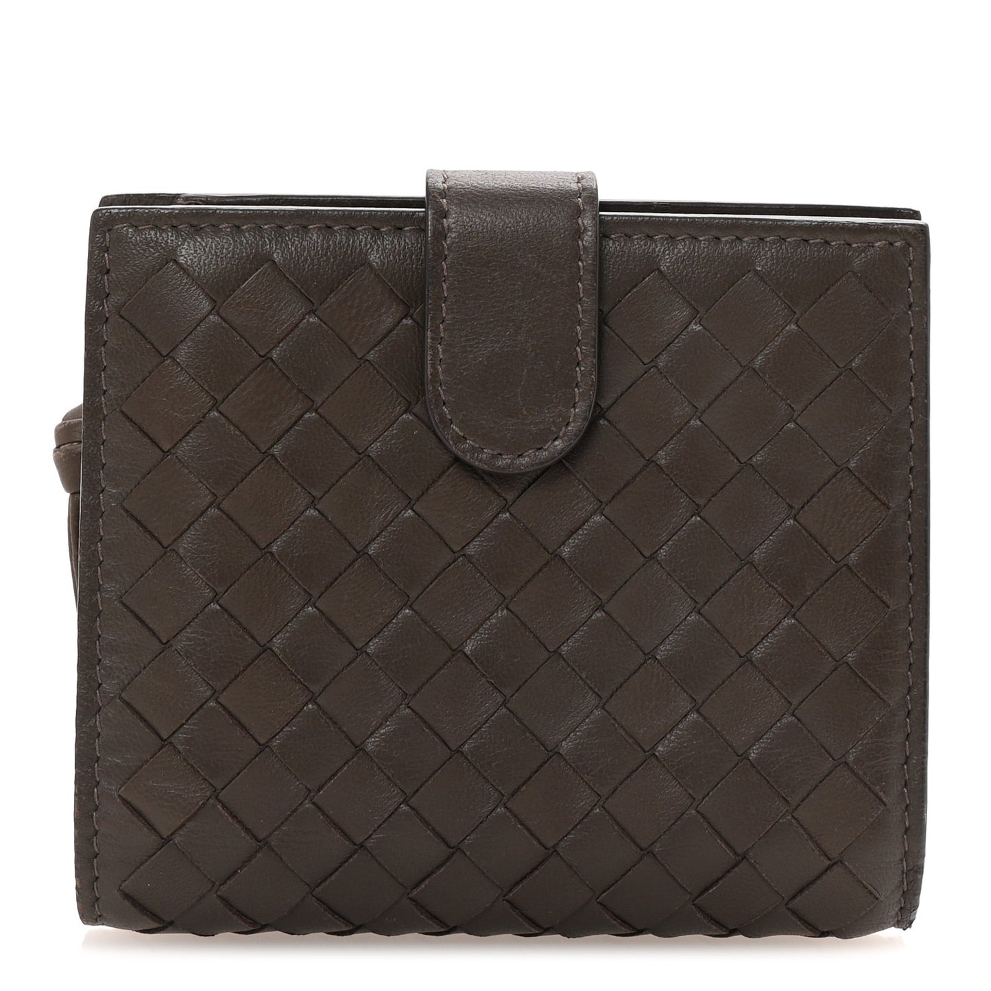Nappa Intrecciato Bifold Zip Wallet Ebano