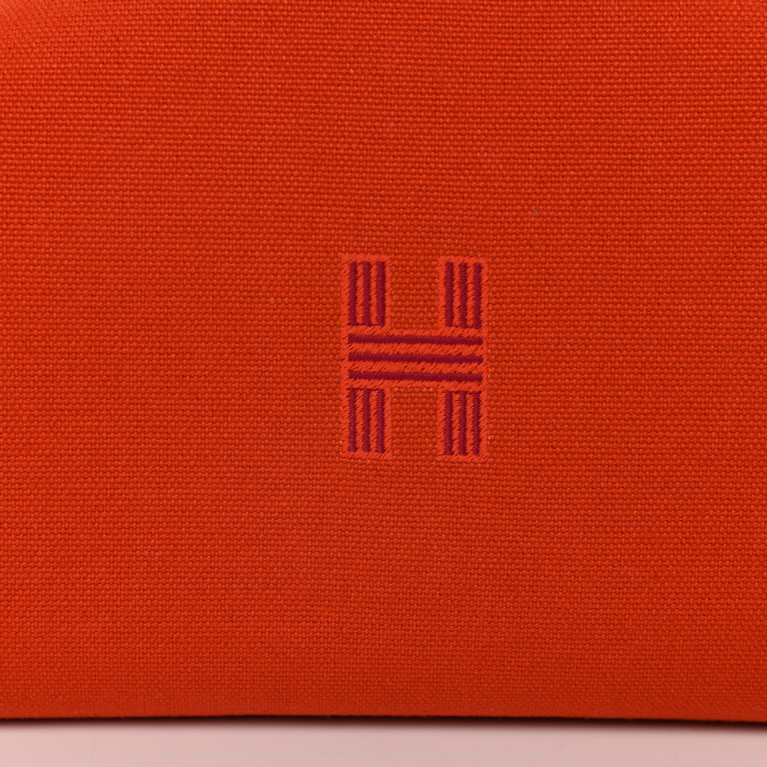 Hermes Canvas Small Bride-A-Brac Pouch Orange Burgundy 8 of 14