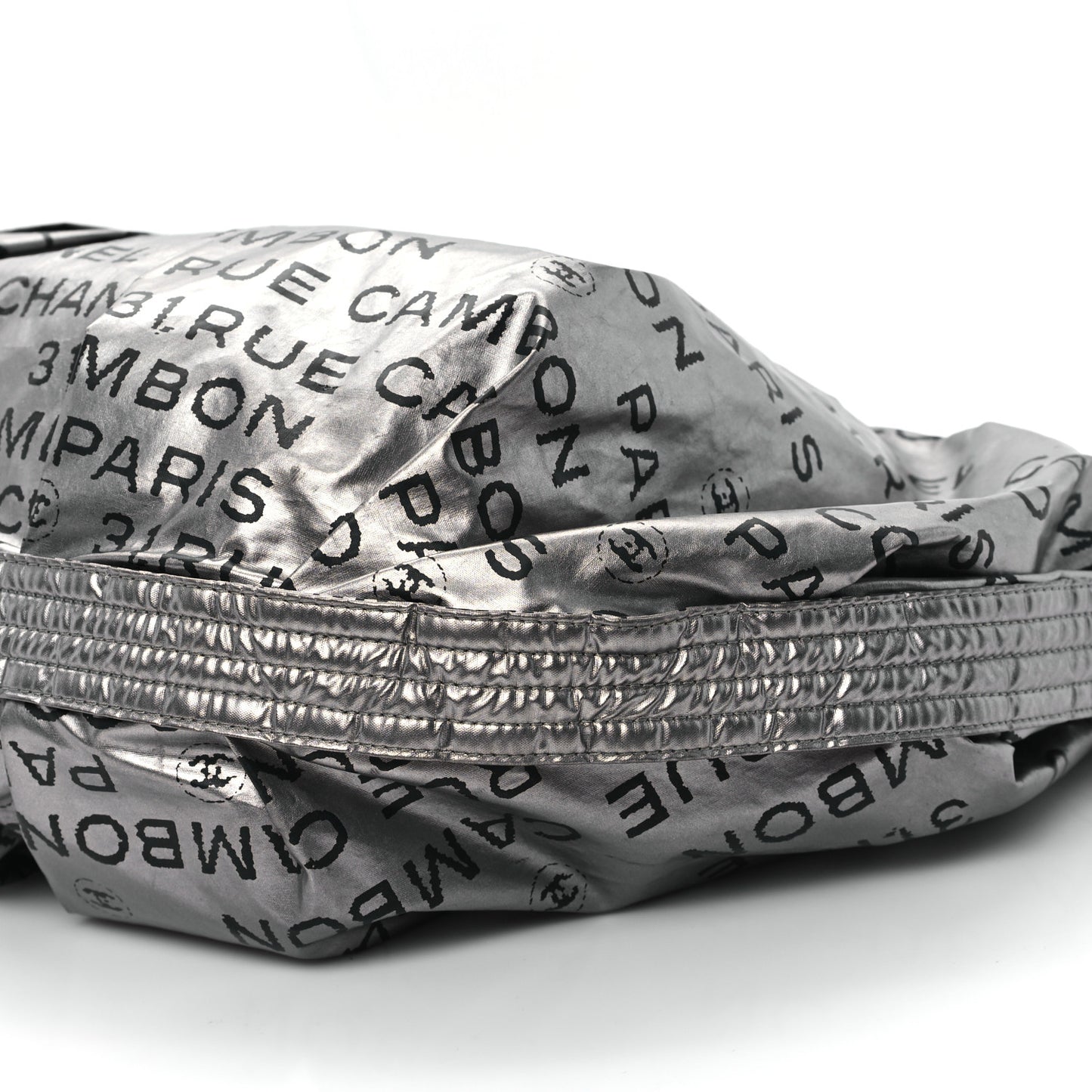 Metallic Coated Canvas Unlimited Ligne Shoulder Bag Silver