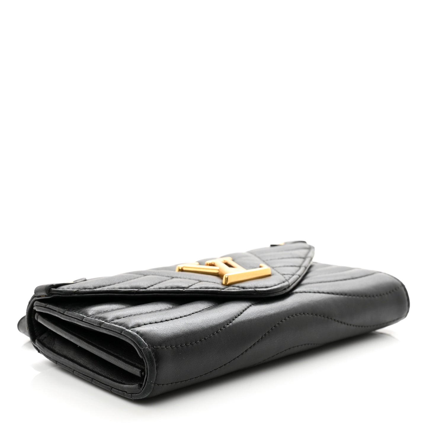 Calfskin New Wave Long Wallet Black