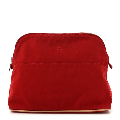Hermes Cotton Bolide Travel Cosmetic Pouch Rouge 1 of 9