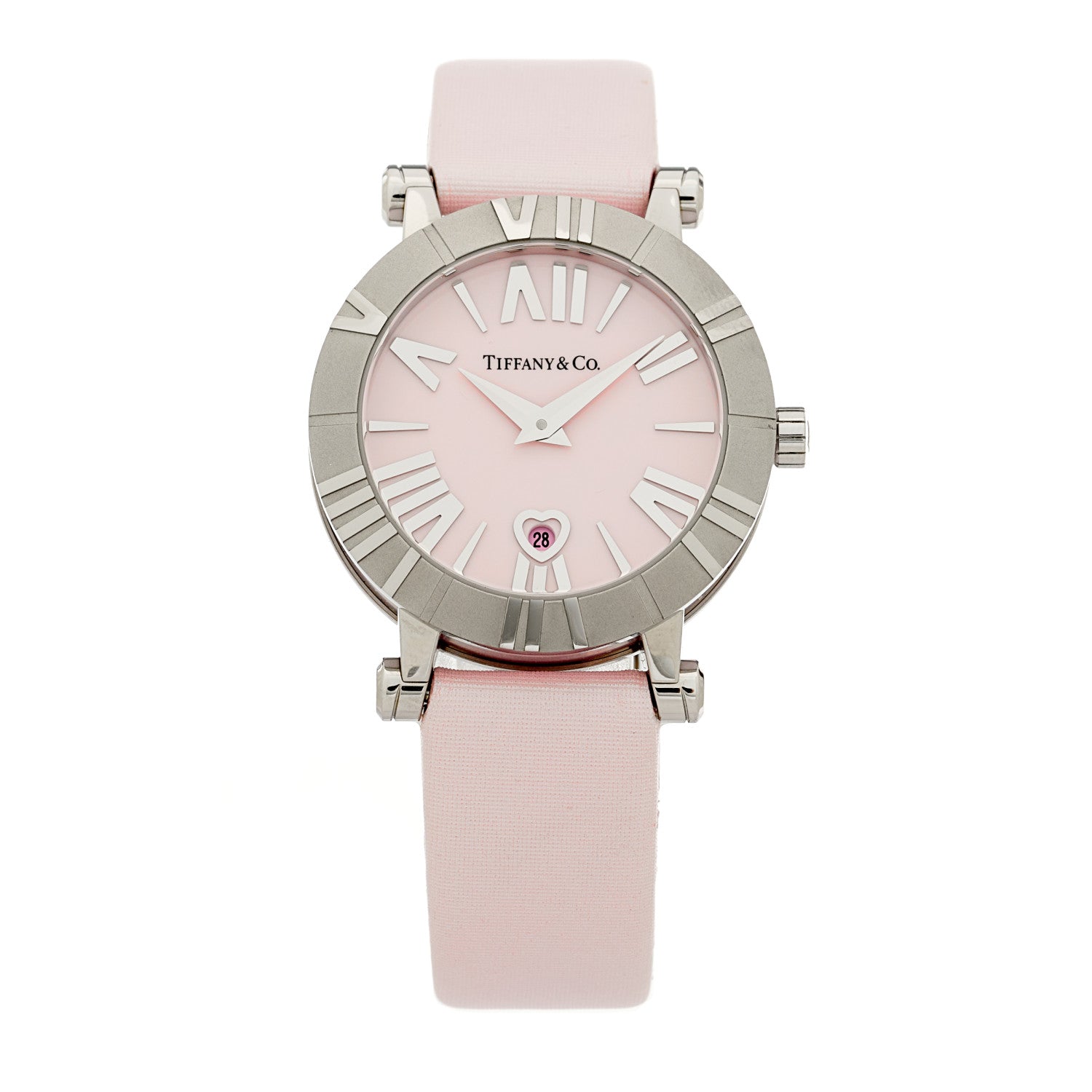 Tiffany Stainless Steel Satin 30mm Atlas Belt Quartz Watch Pink 1 of 4