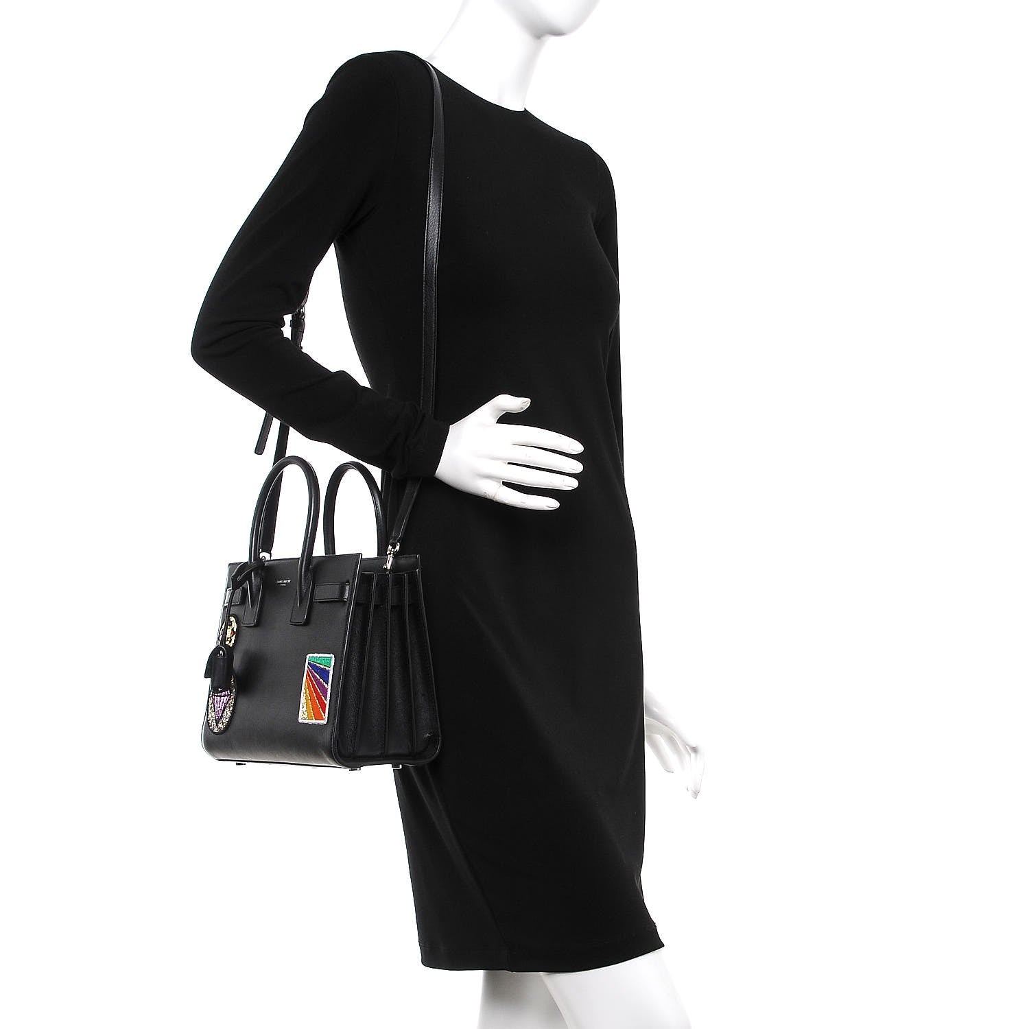 Saint Laurent Calfskin Patchwork Baby Sac De Jour Black Multi 2 of 10