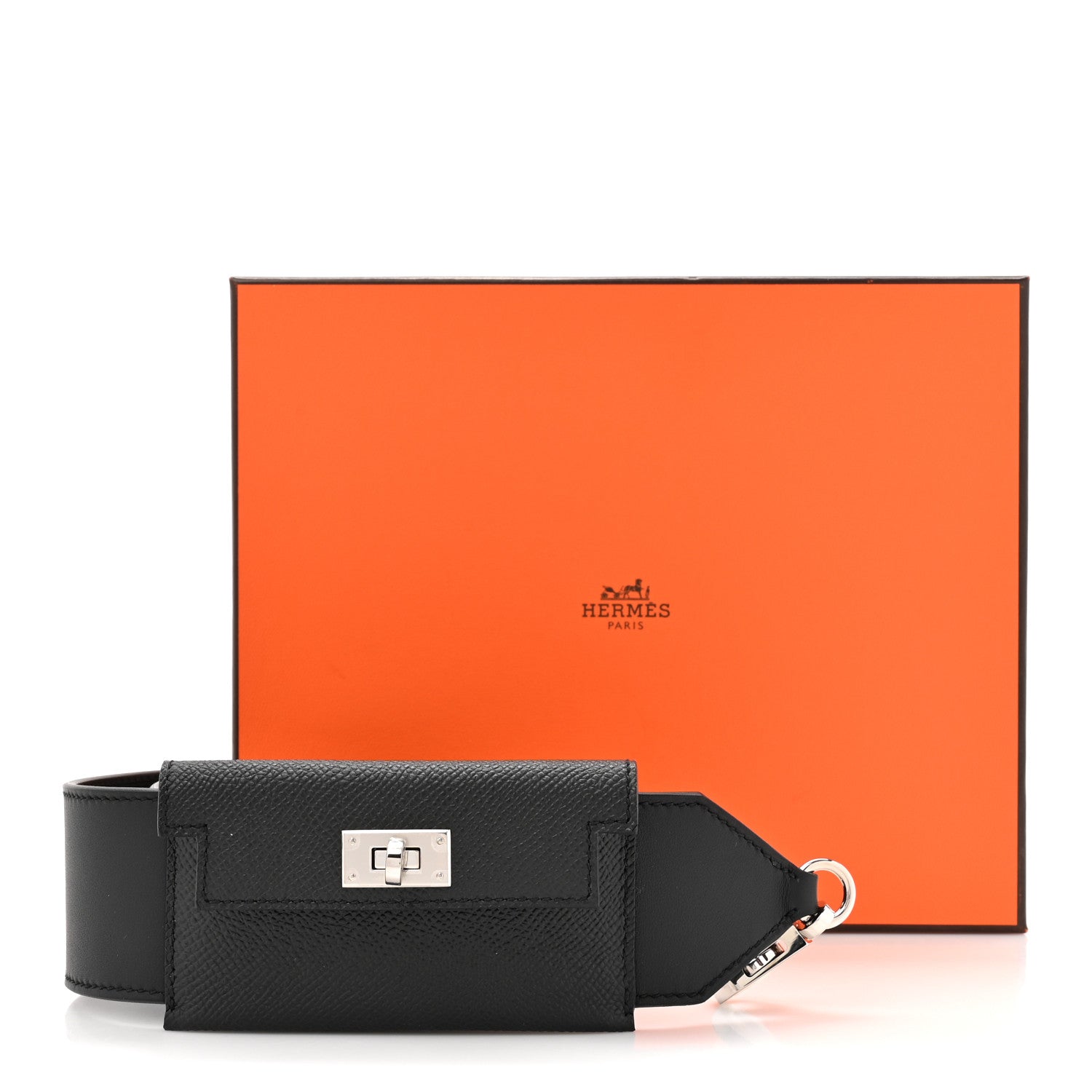 Hermes Swift Epsom Pocket Kelly Shoulder Strap Black 7 of 7
